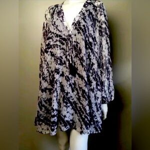 Elizabeth And James Silk Dress Medium Navy Gold Charlee Grid-print